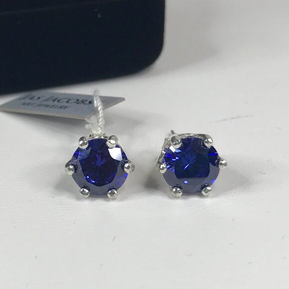 Beautiful 4ct Violet Blue Tanzanite Earrings in Sterling Silver Stud Posts - Picture 7 of 10